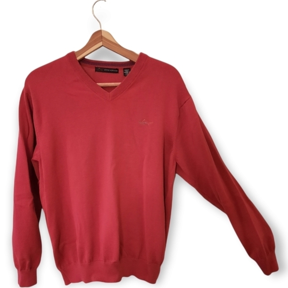 Greg Norman V-neck Sweater Maroon Size Large Men's‎ - Picture 1 of 6